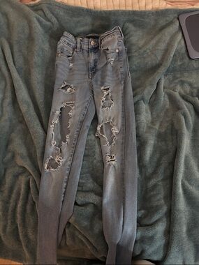 Aeropostale Light Blue Distressed Skinny Jeans